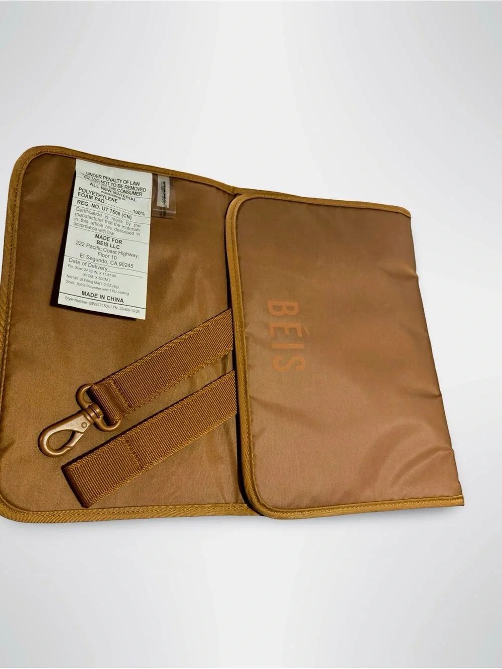 BÉIS Portable Baby Changing Mat Pad Tan Beige Travel Diaper Station